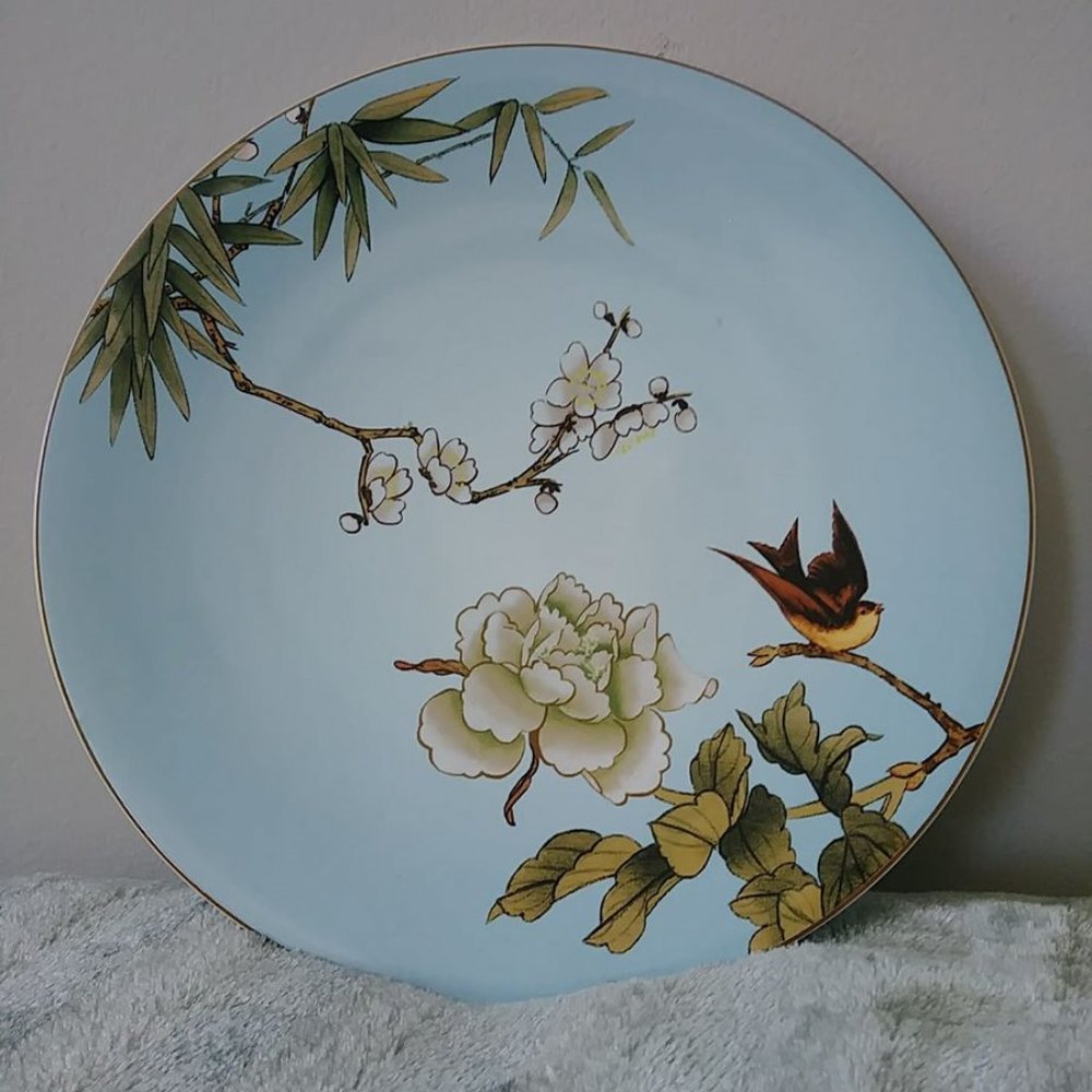 Asian/Oriental Bird Plate w/Wall Hanger
